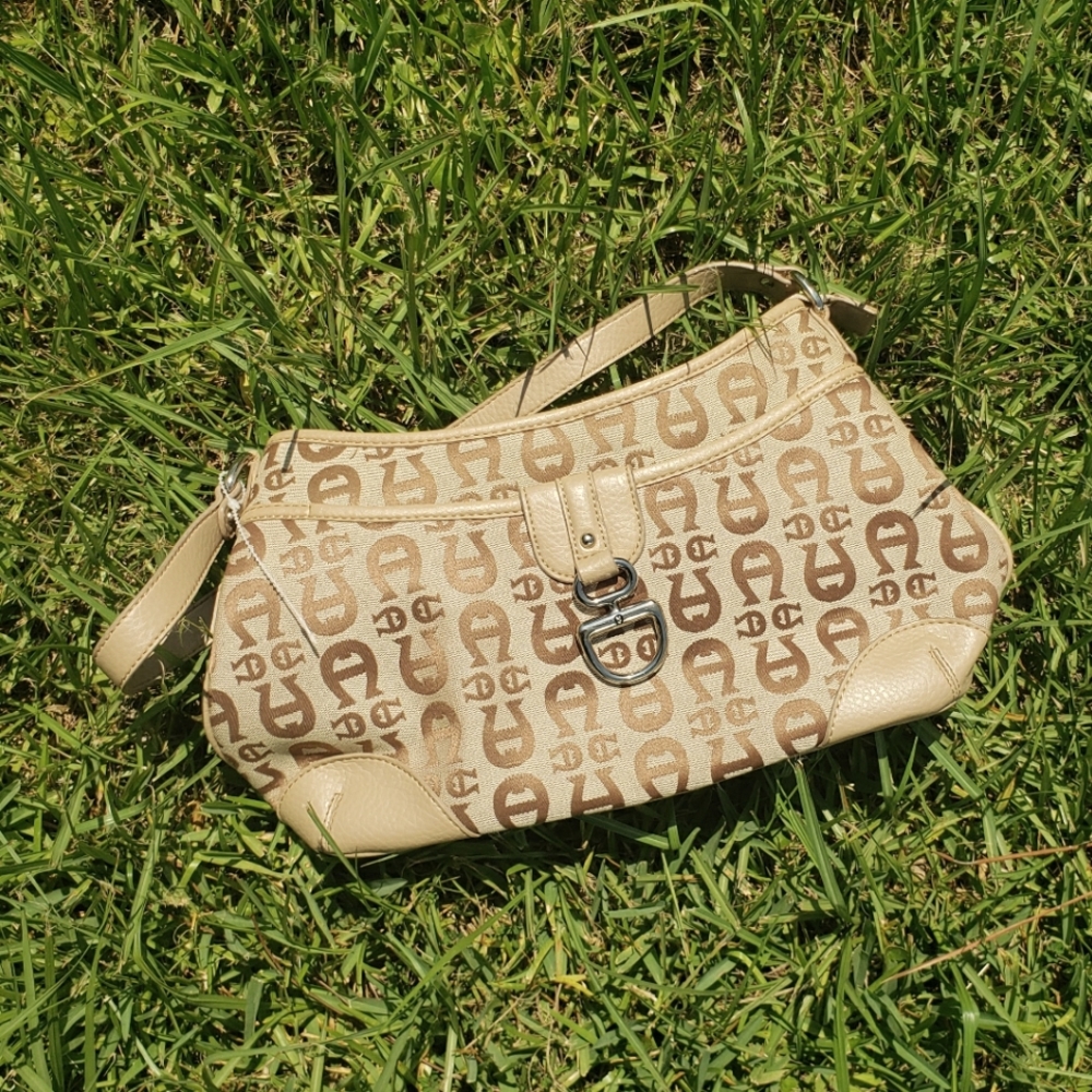 Tan Etienne Aigner Monogrammed Purse
